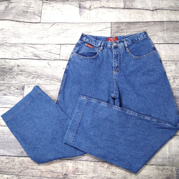Squeeze Denim - Vintage 90's Squeeze High Rise Wide Leg Jeans 8